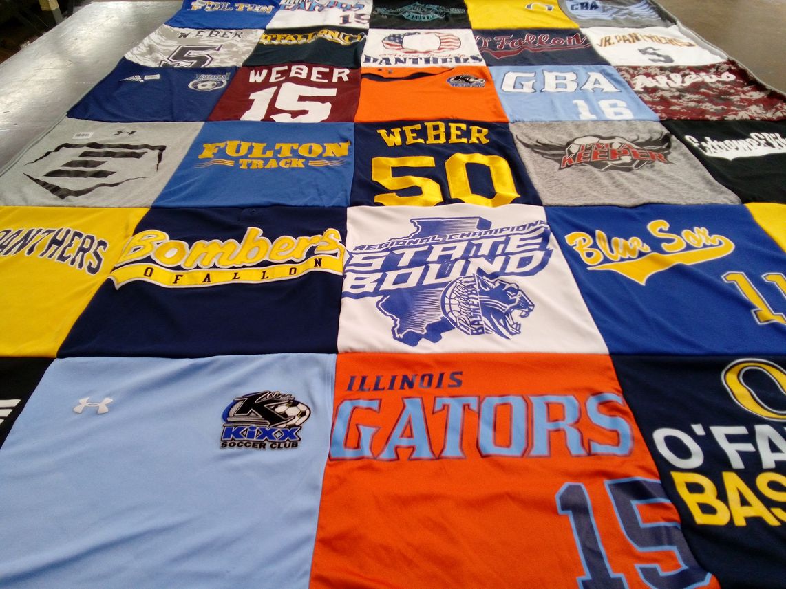 T-shirt quilt featuring ofallon bombers by Kimberly from IL