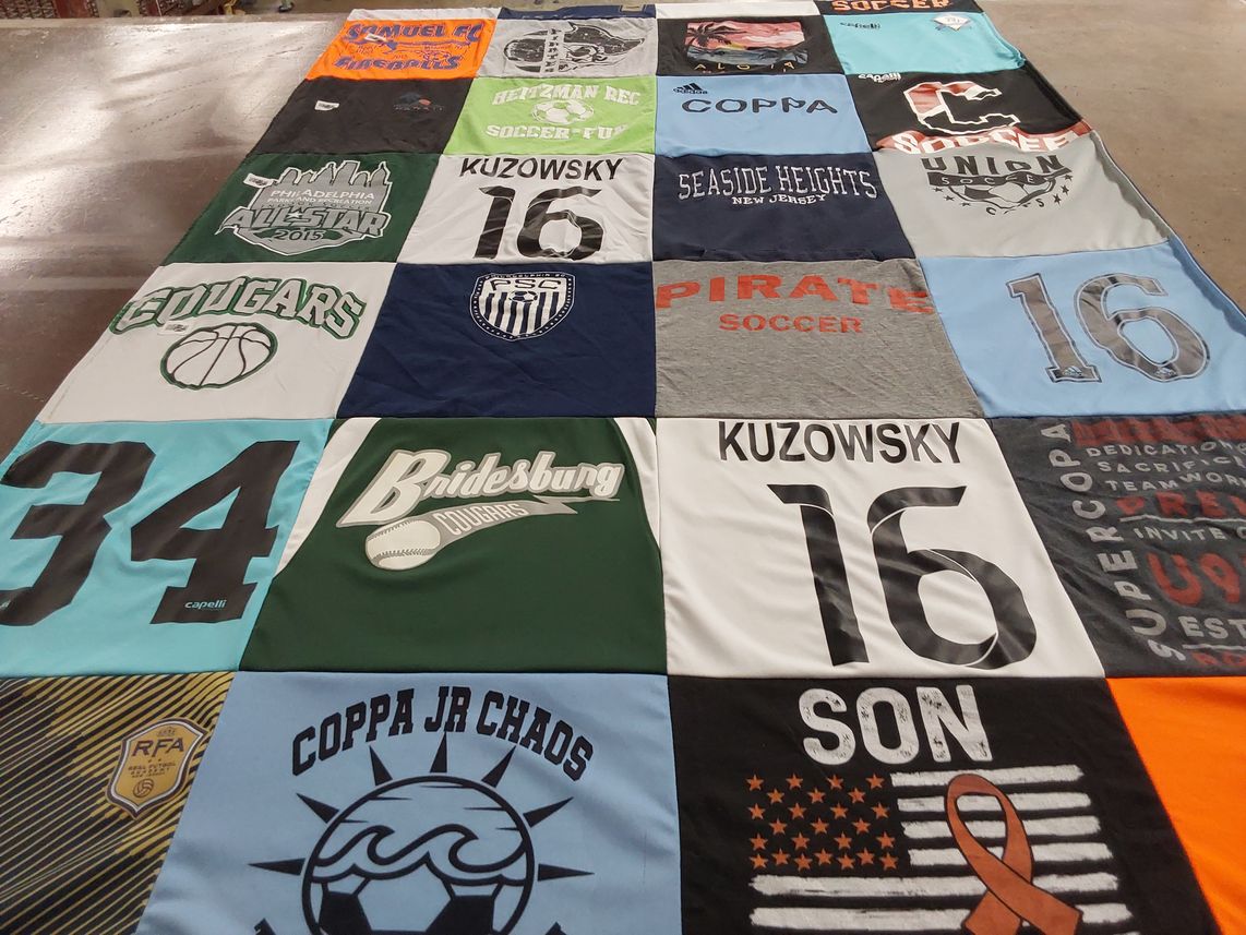 T-shirt quilt featuring bridesburg cougars by KRISTEN from NJ