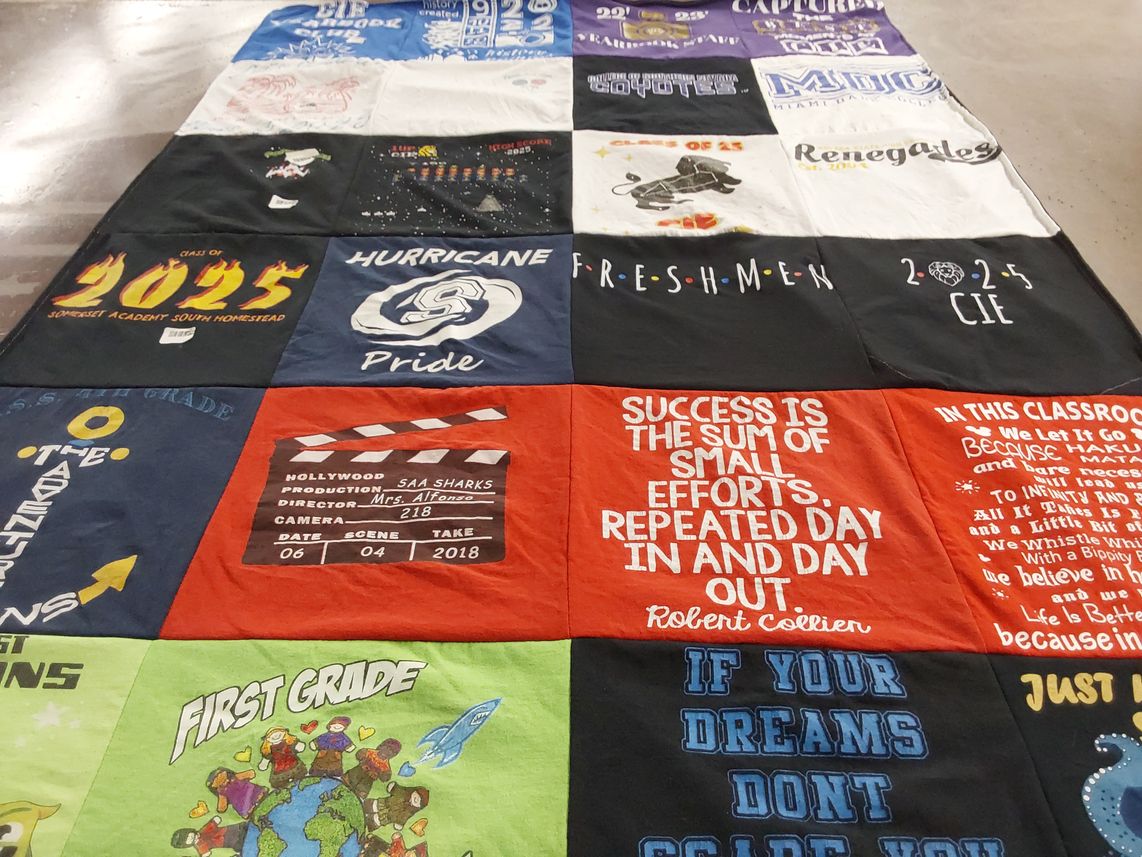 T-shirt quilt featuring sharks by Jessica from CA