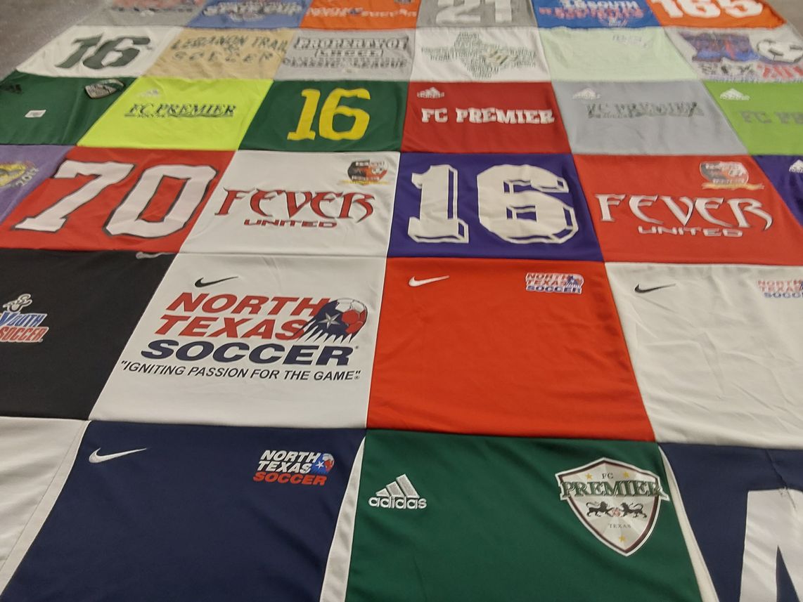 T-shirt quilt featuring fever united, fc premier by Winnie from TX