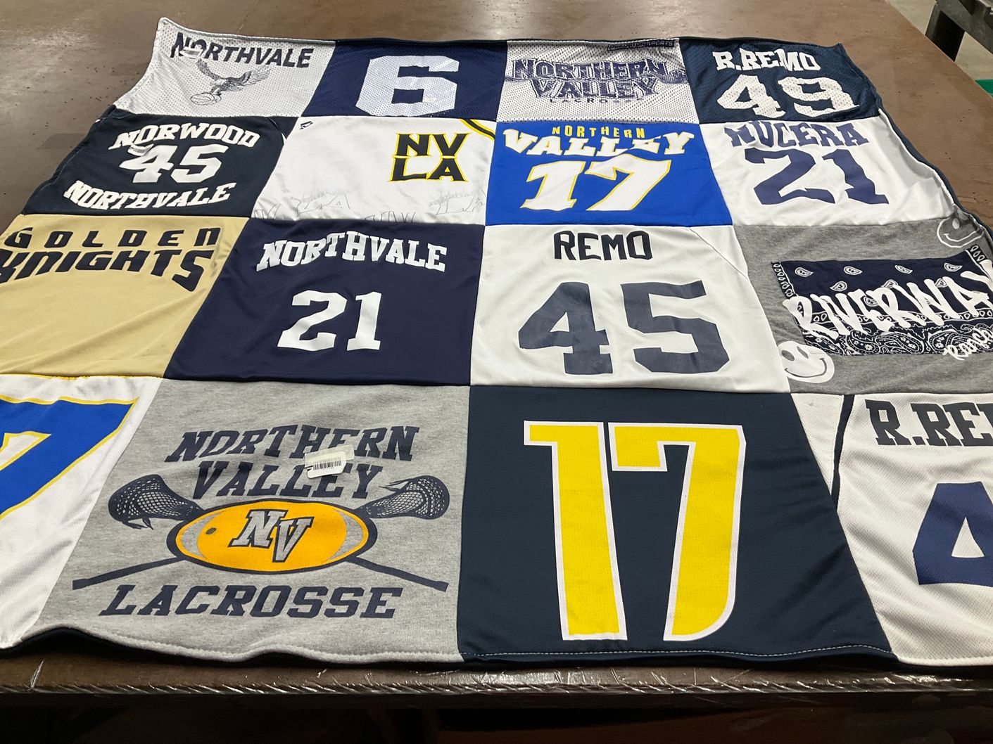T-shirt quilt featuring northern valley lacrosse by Lisa from NJ
