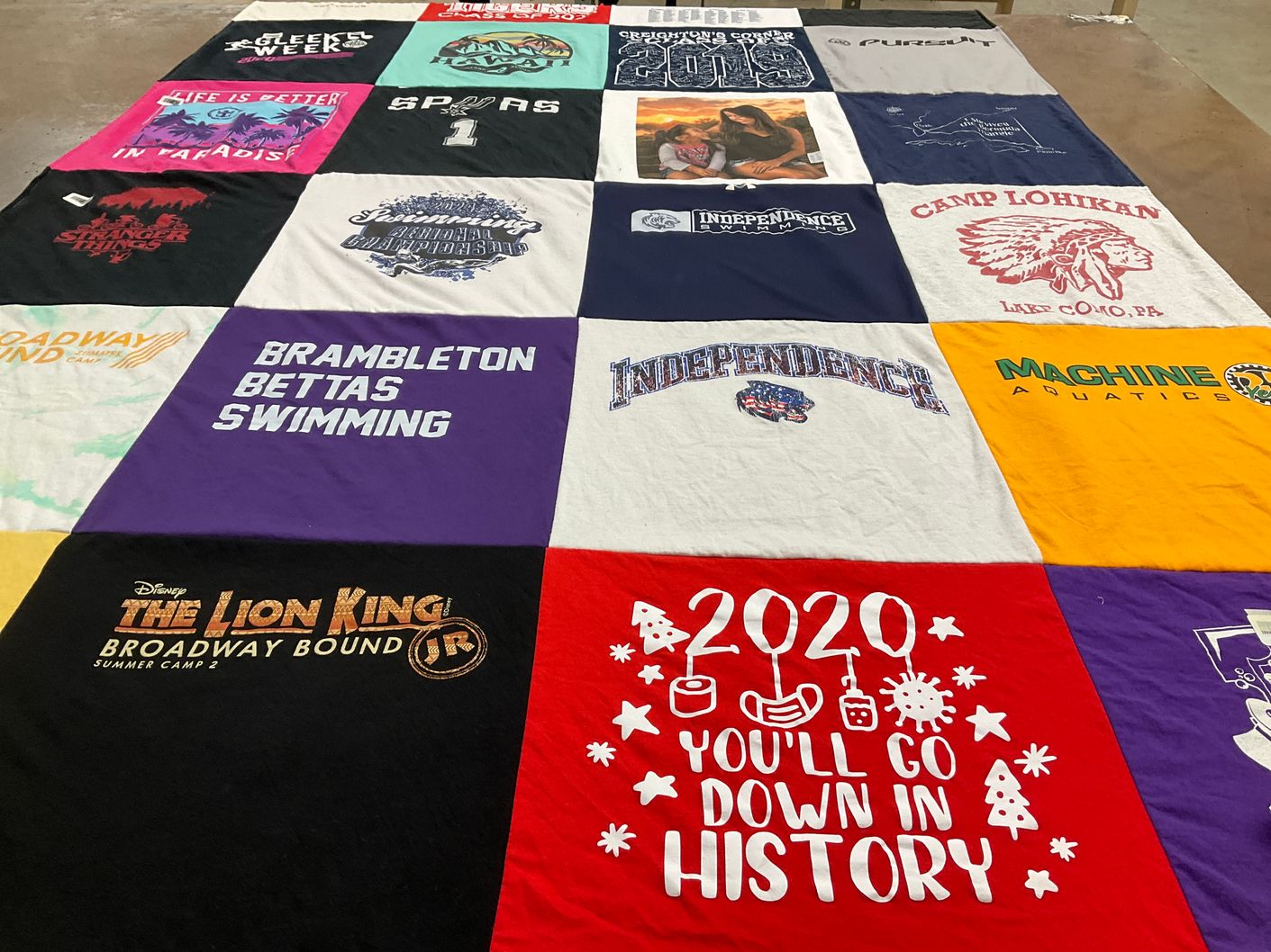 T-shirt quilt from independence high school by Jennifer from VA