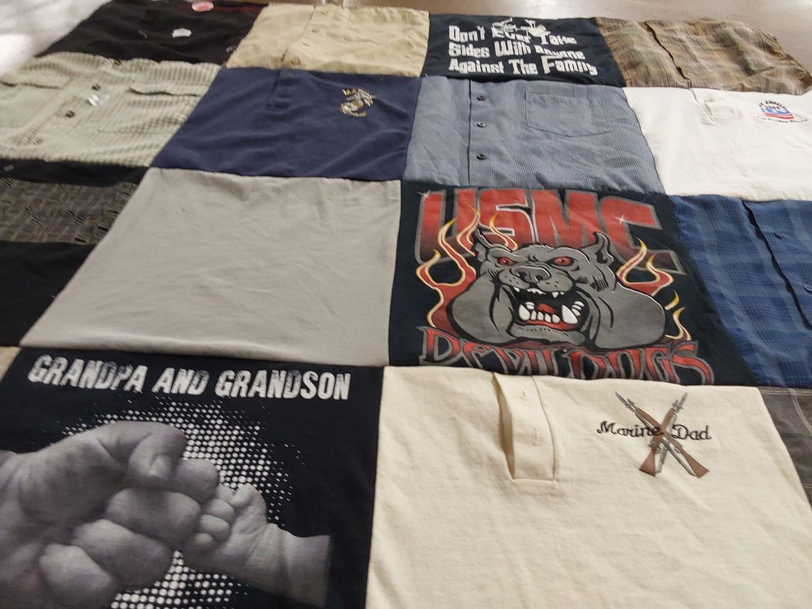 T-shirt quilt featuring usmc bulldogs by Brandi from CA