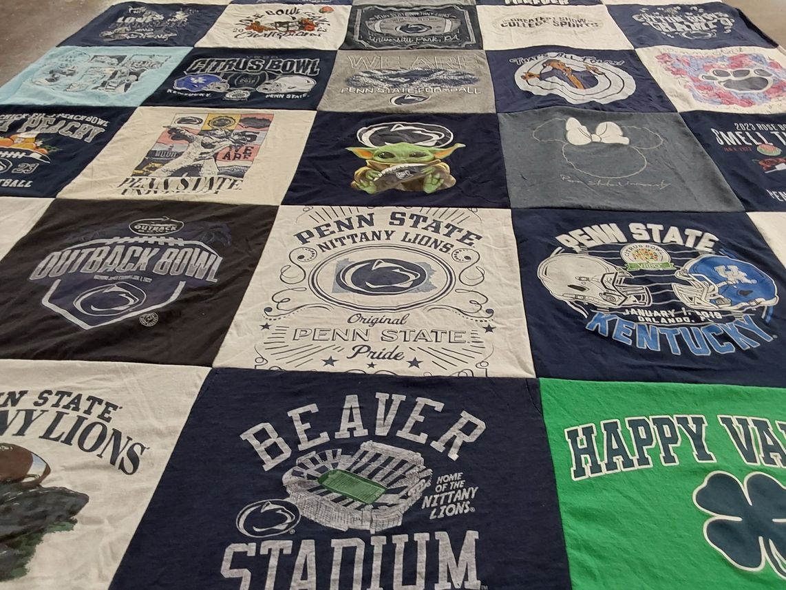 T-shirt quilt featuring penn state nittany lions by Laura from FL