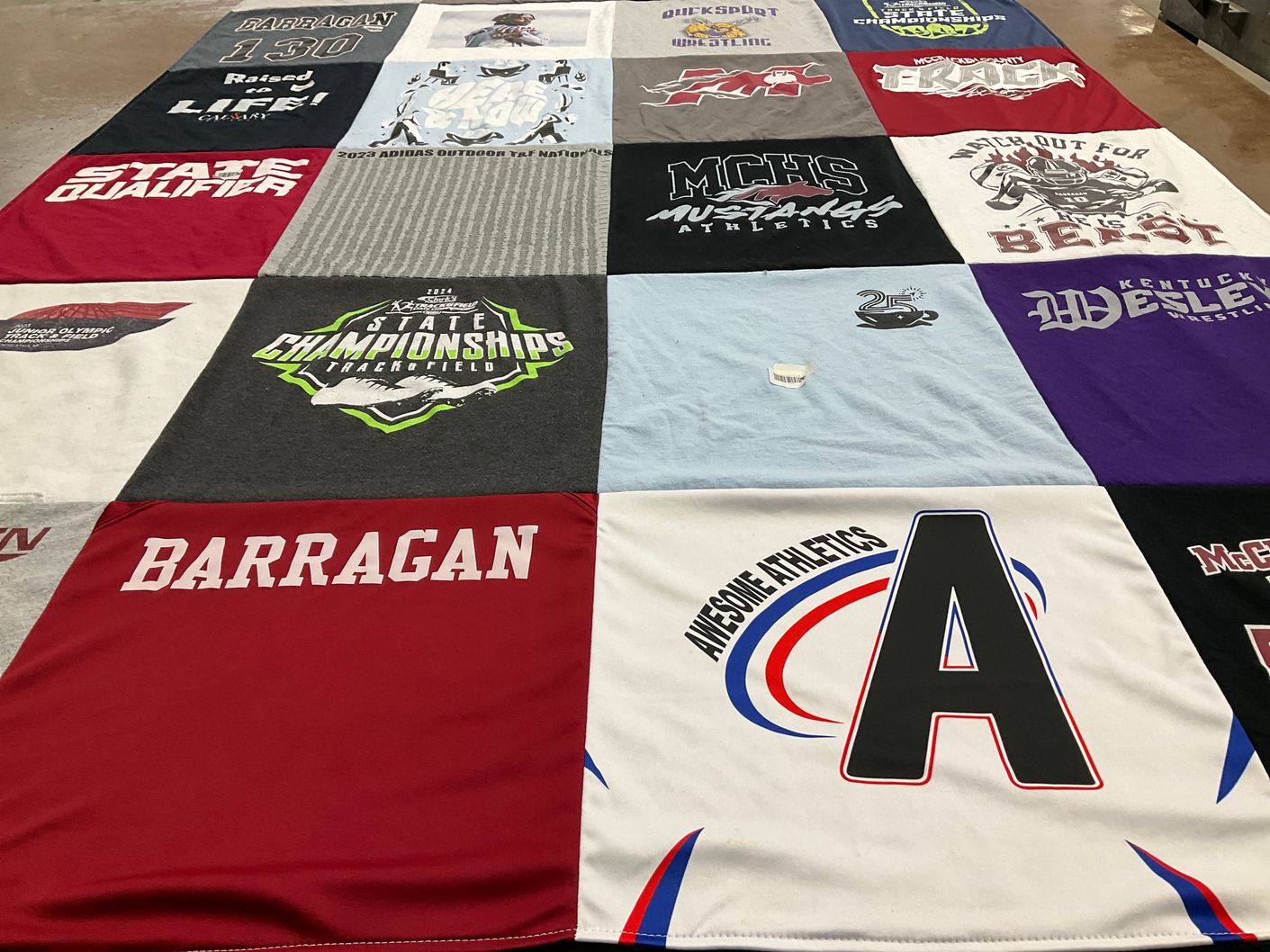 T-shirt quilt from mchs mustangs athletics by Paul from KY