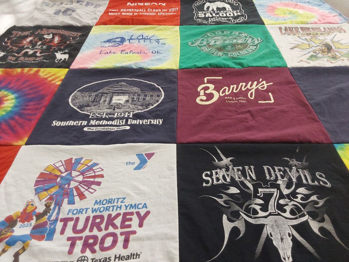T-shirt quilt from southern methodist university by Andrea from OK