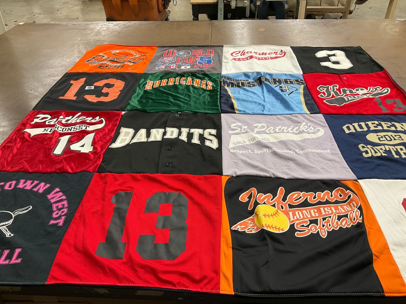 T-shirt quilt featuring hurricanes, panthers by Jacqueline from NY