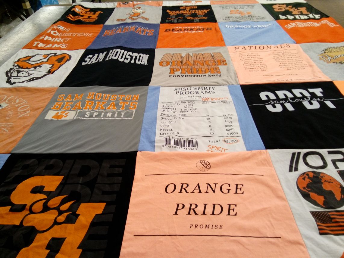 T-shirt quilt featuring sam houston state university bearkats by Brooklynn from TX