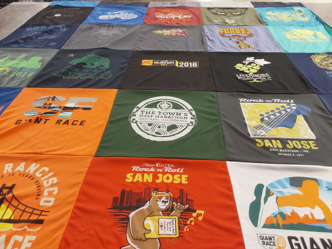 T-shirt quilt with running, marathons themes by William from CA