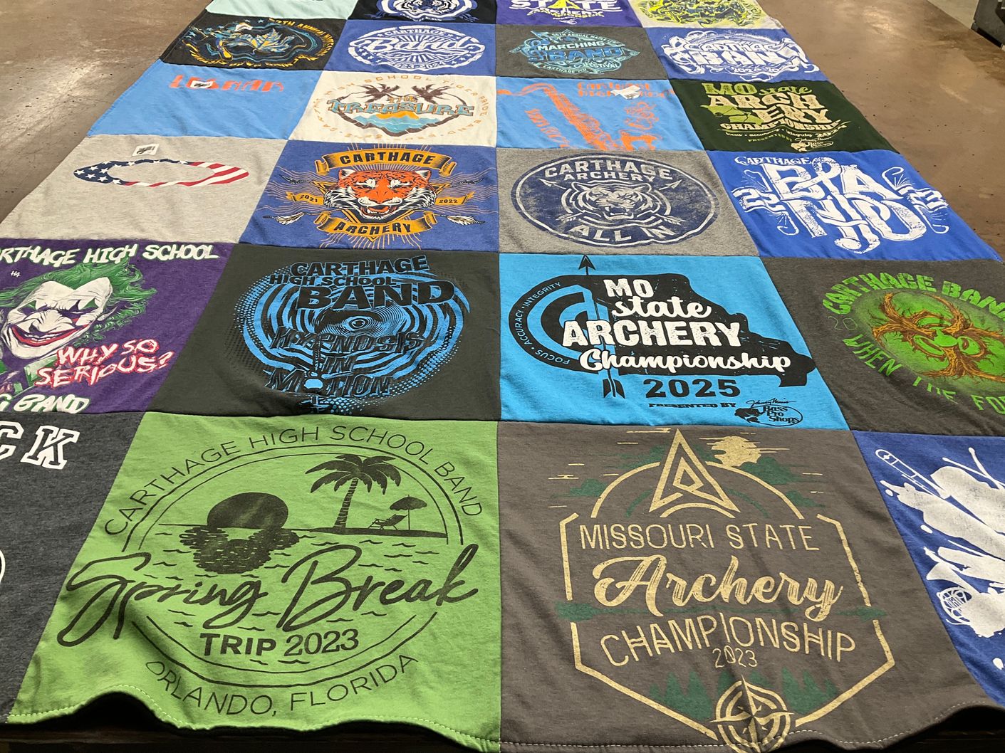 T-shirt quilt from carthage high school by Kara from MO