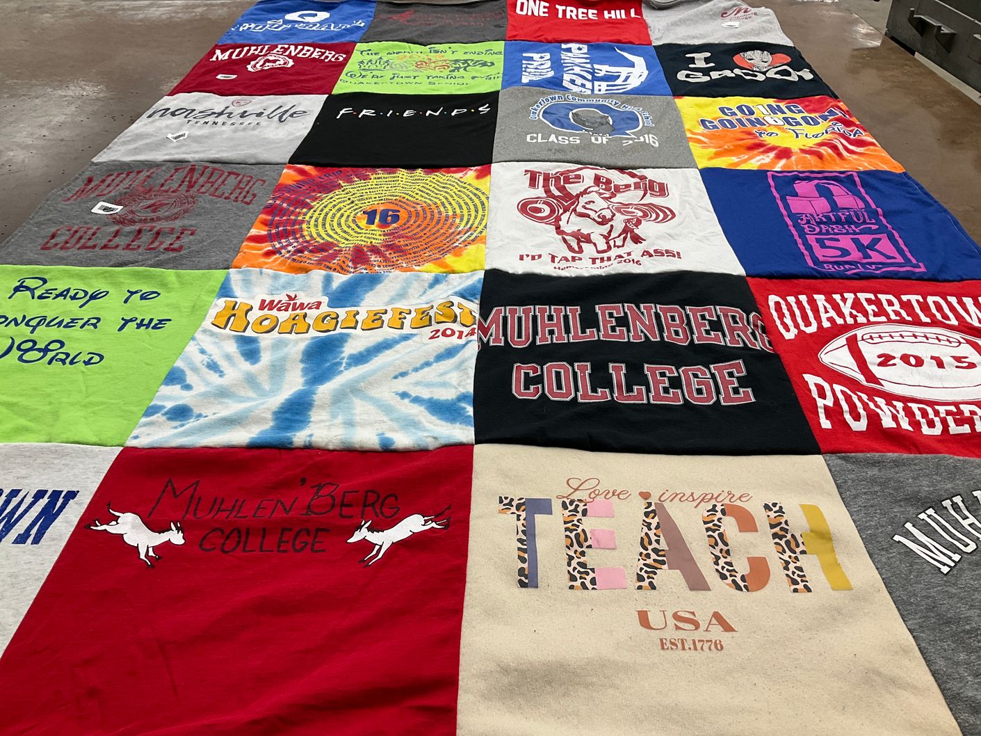 T-shirt quilt from muhlenberg college by Ashley from PA