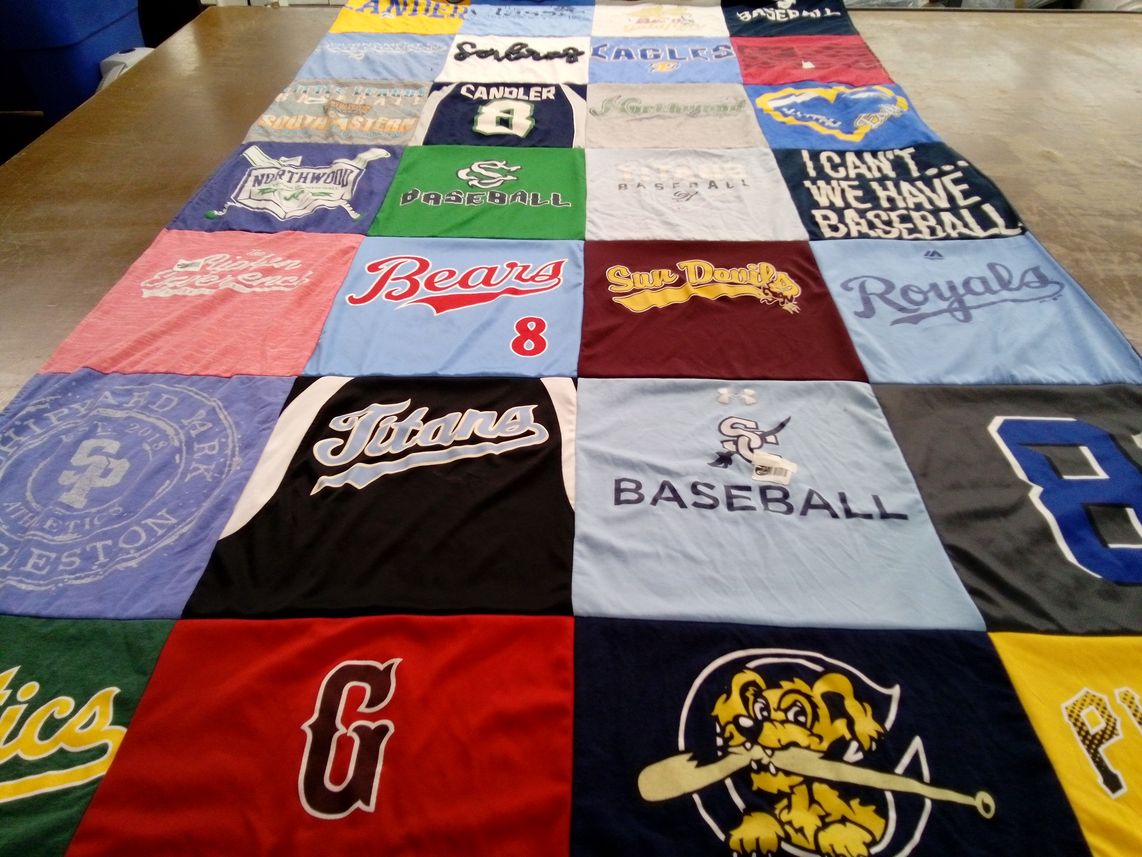 T-shirt quilt featuring candler baseball team, yorktown baseball team by Jana from SC
