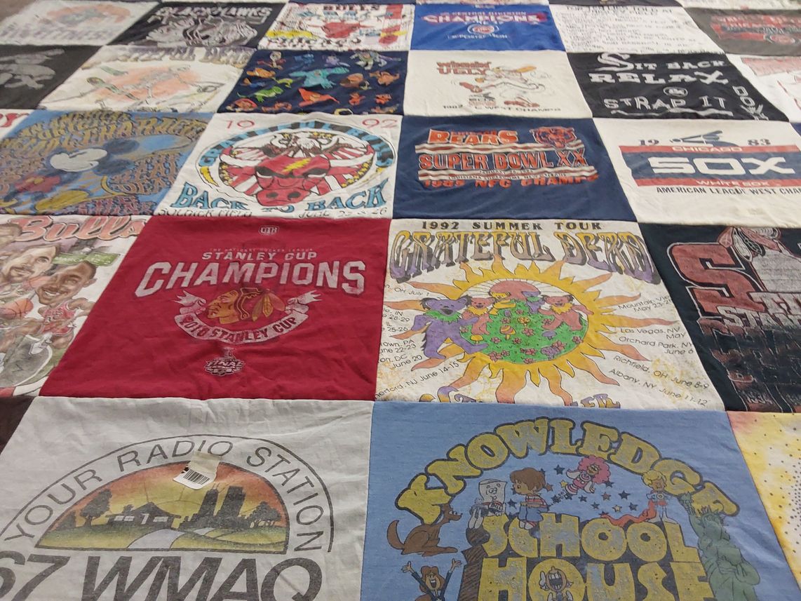 T-shirt quilt featuring chicago bulls, chicago white sox by Jason from FL