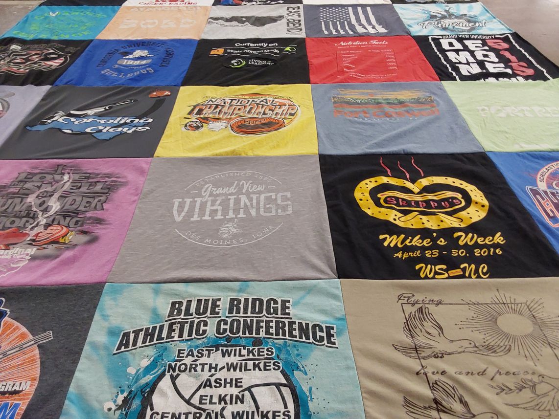 T-shirt quilt featuring grand view vikings by Kathy from NC