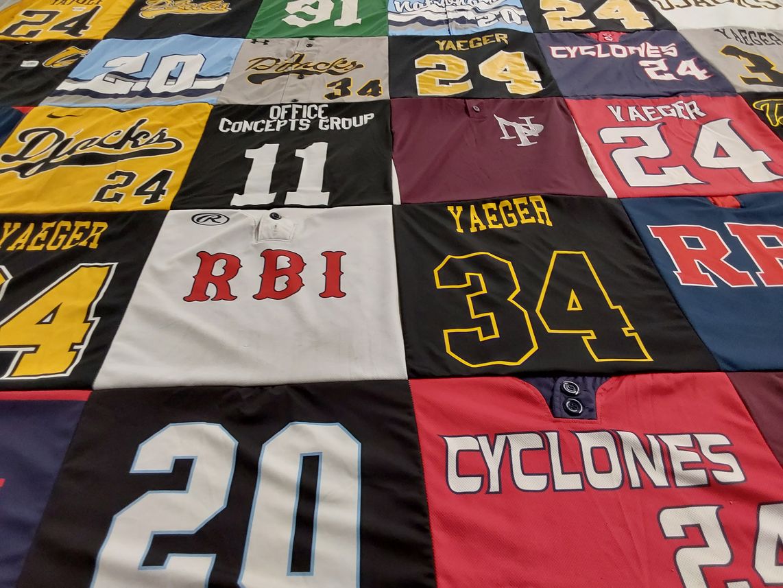 T-shirt quilt featuring cyclones by NICHOLAS from PA