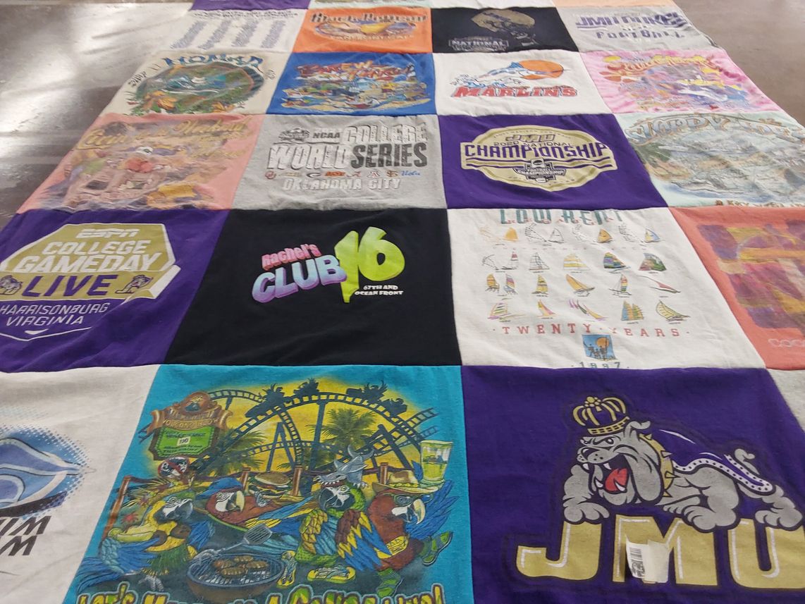 T-shirt quilt from james madison university by Rachel from FL