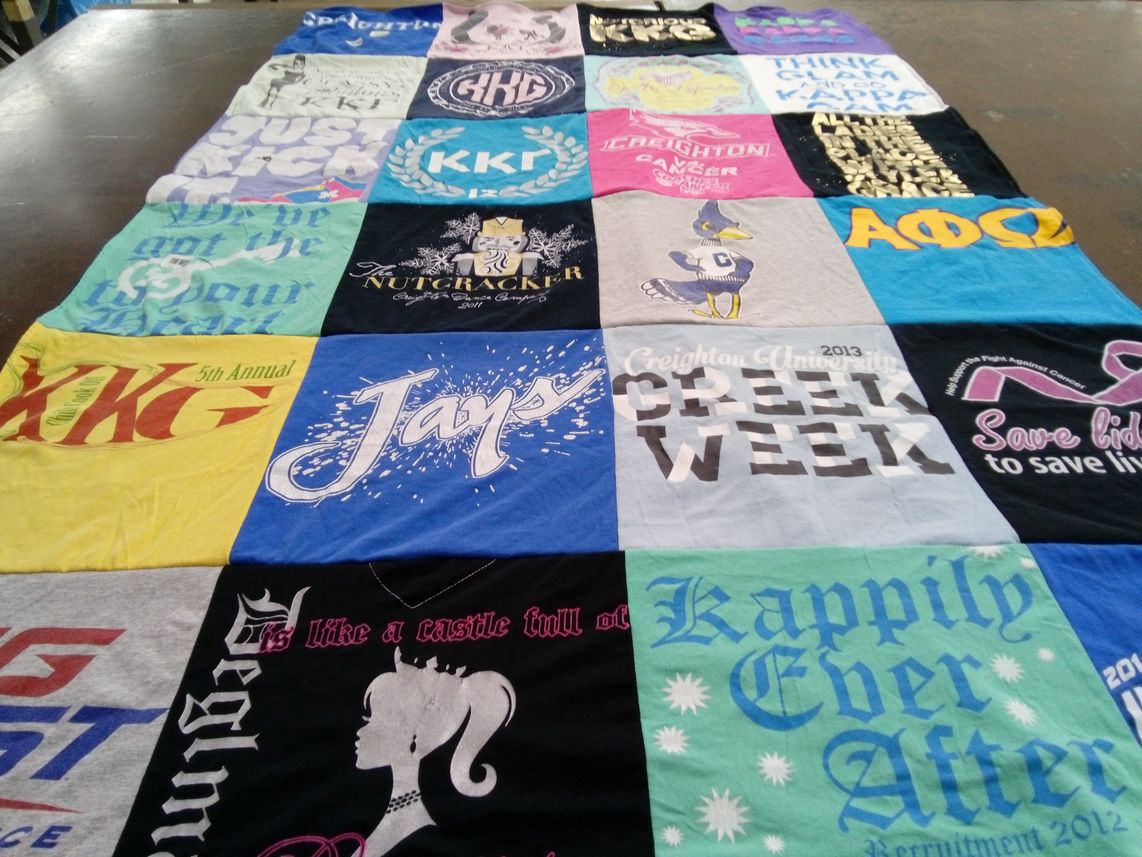 T-shirt quilt from creighton university by Josie from MN