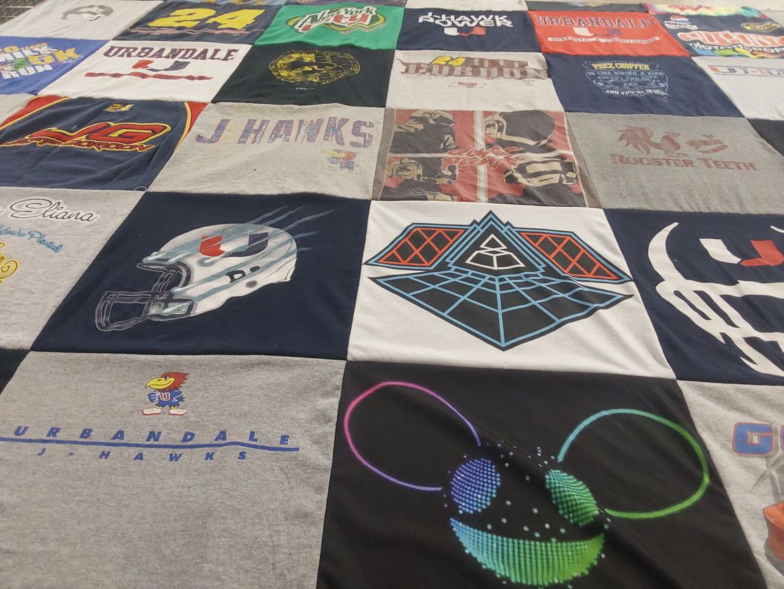 T-shirt quilt featuring urbandale j hawks by Tammy from IA