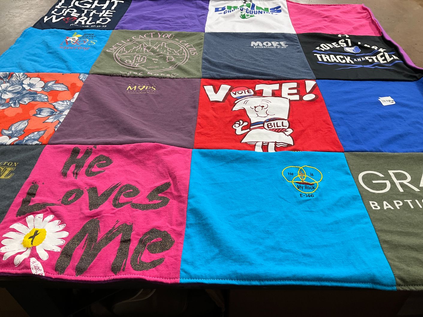 T-shirt quilt featuring track and field by Steve from VA