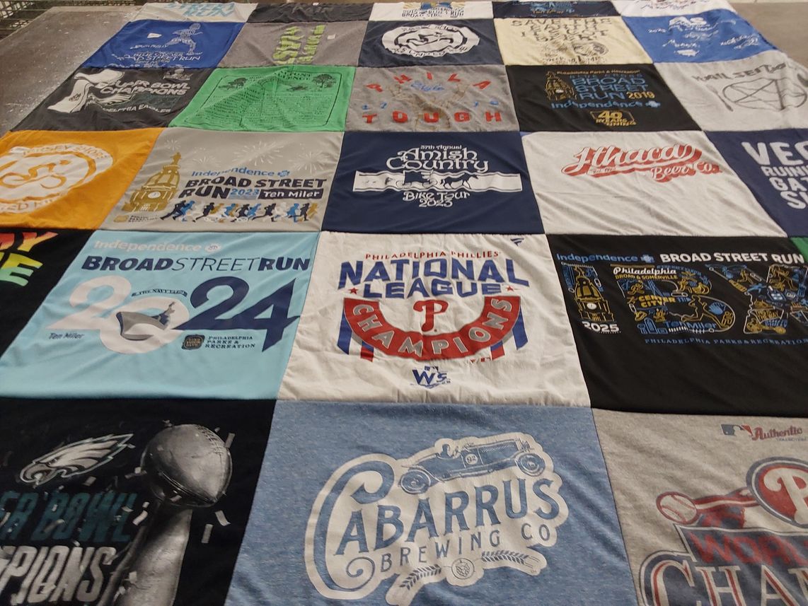 T-shirt quilt featuring philadelphia phillies by Adam from PA