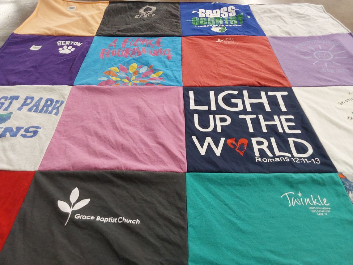 T-shirt quilt featuring west park lions by Steve from VA