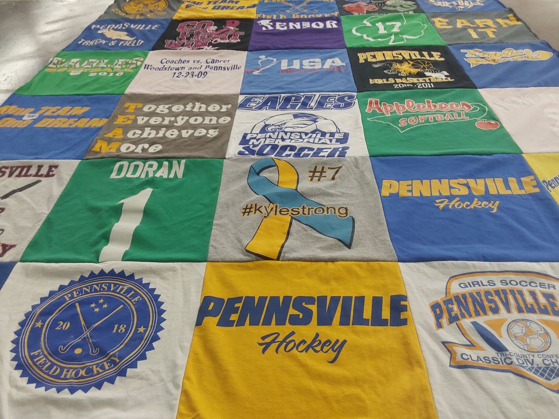T-shirt quilt featuring pennsville field hockey, pennsville soccer by Lisa from NJ