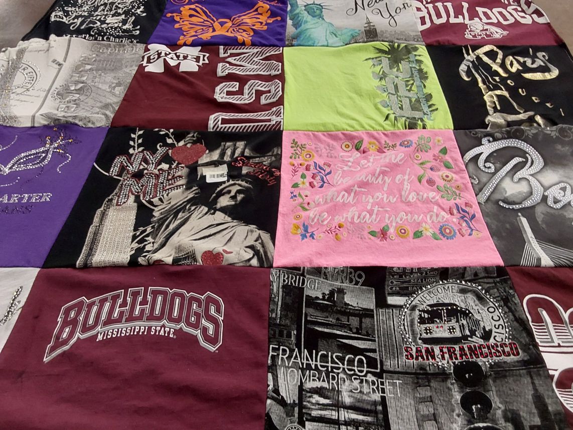 T-shirt quilt from mississippi state university by Janet from MS
