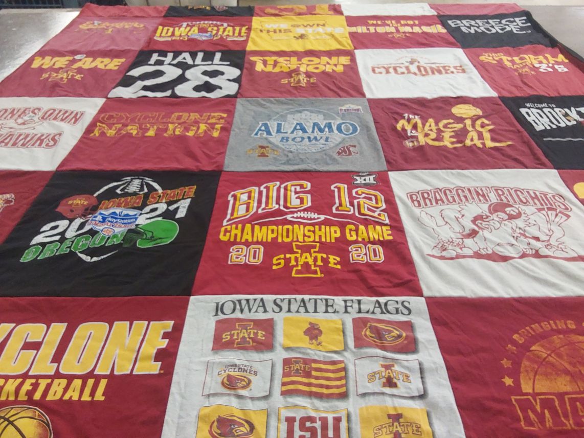 T-shirt quilt featuring iowa state cyclones by Erick from IA