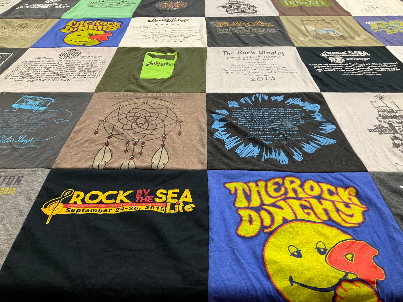 T-shirt quilt with music, festivals themes by Crystal from NC