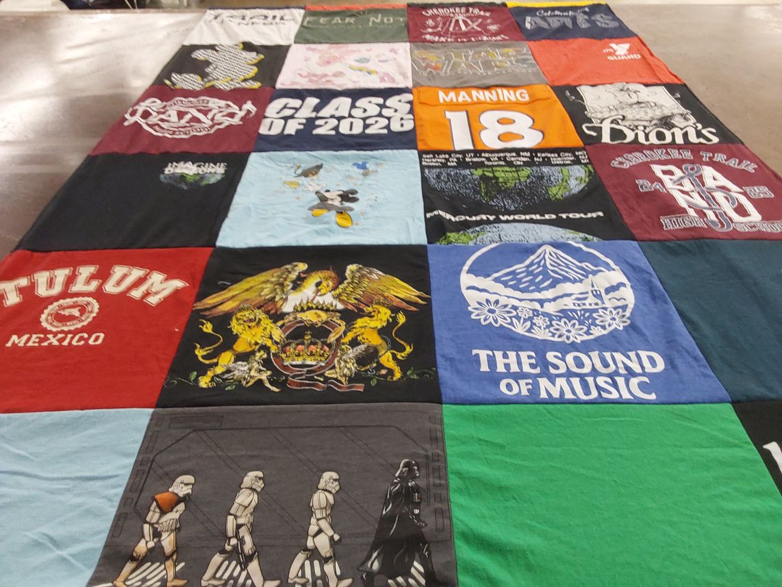 T-shirt quilt from cherokee trail high school by Amy from CO
