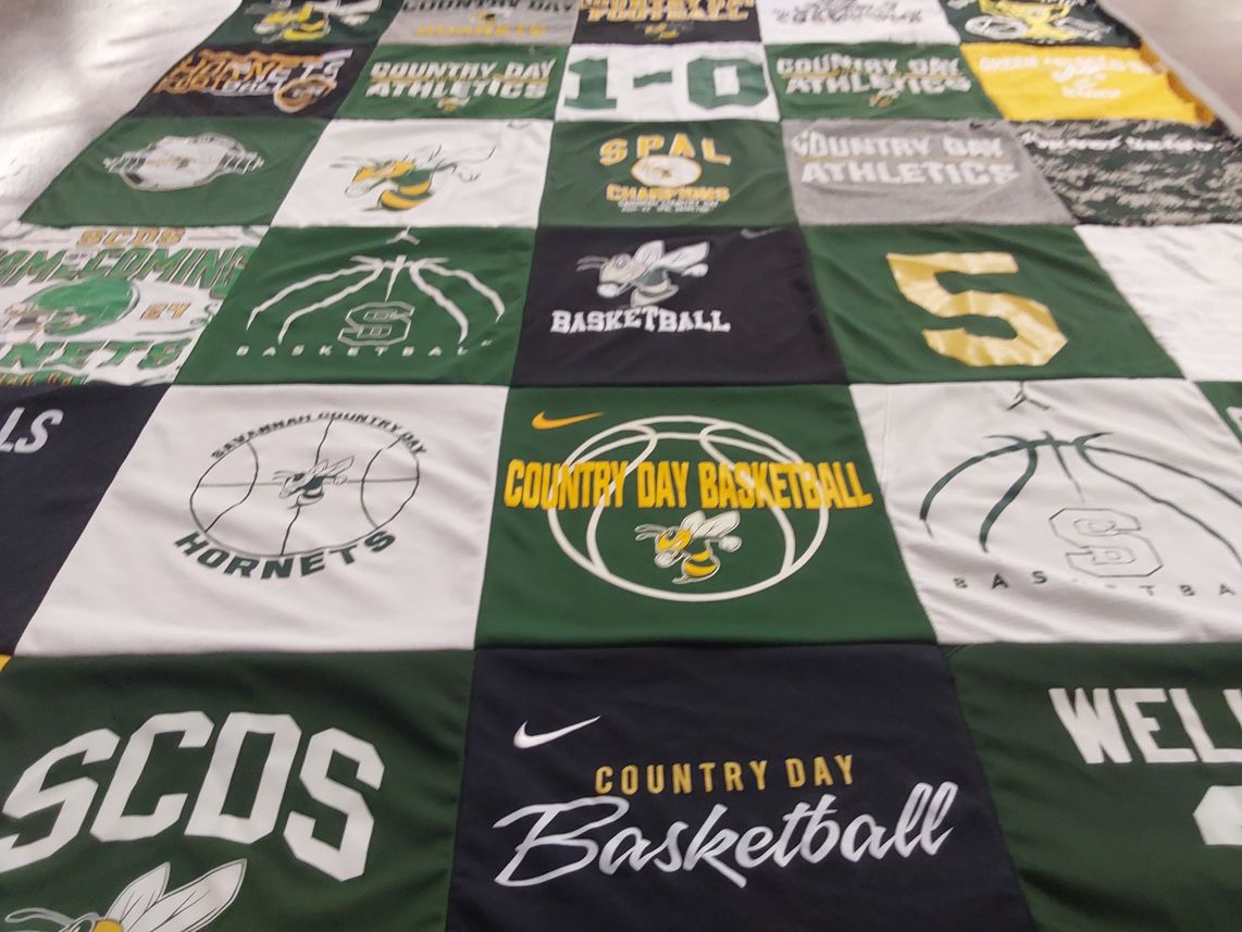 T-shirt quilt featuring savannah country day school hornets by Mandi from GA