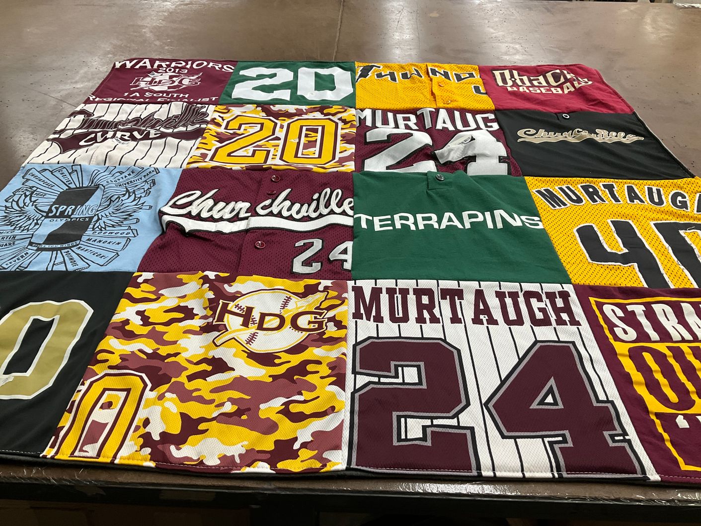 T-shirt quilt featuring murtaugh baseball by Melissa from MD
