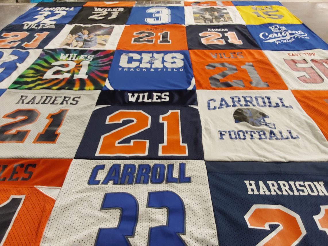 T-shirt quilt featuring wiles raiders football by Annie from IN
