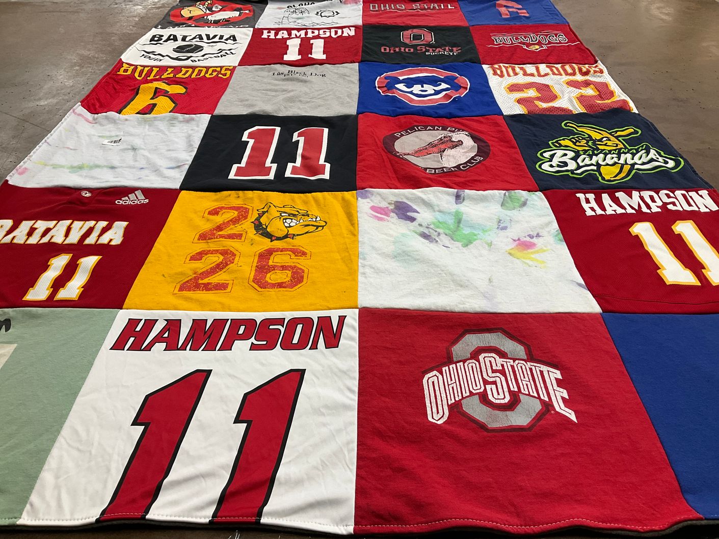 T-shirt quilt from batavia high school, ohio state university by Carmen from IL