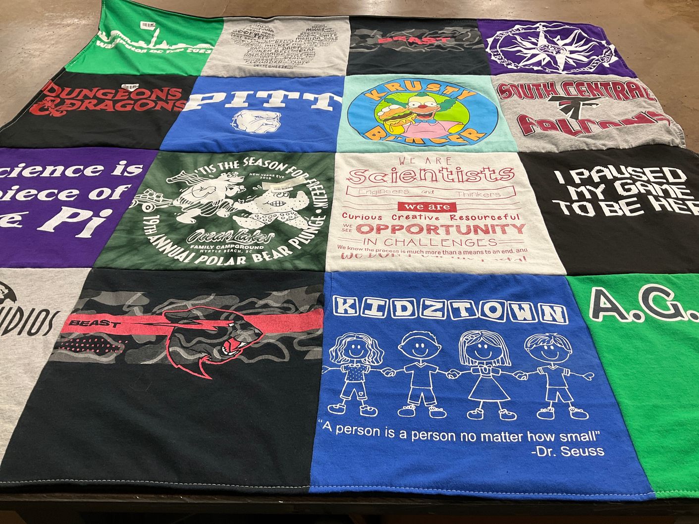 T-shirt quilt featuring beast by Michael from NC