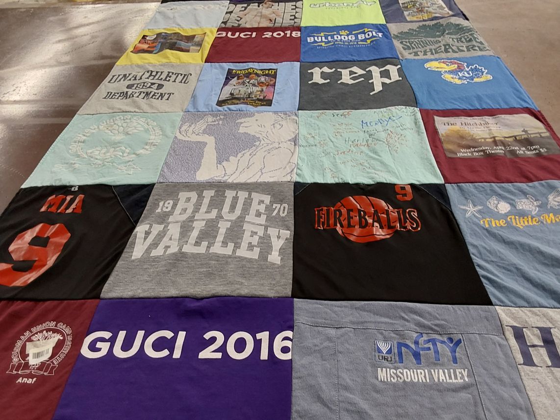 T-shirt quilt from blue valley high school by Sarah from KS
