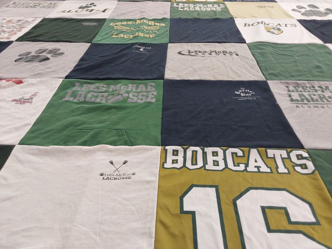 T-shirt quilt featuring lees-mcrae college lacrosse by Lucretia from NC