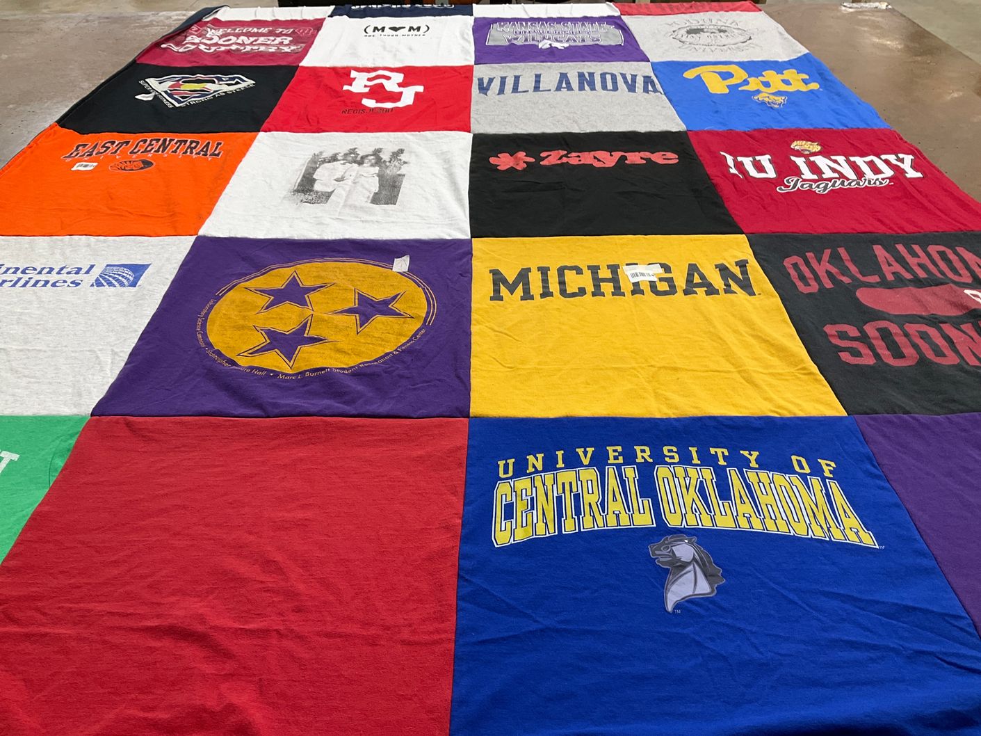T-shirt quilt featuring oklahoma sooners by Nancy from CO