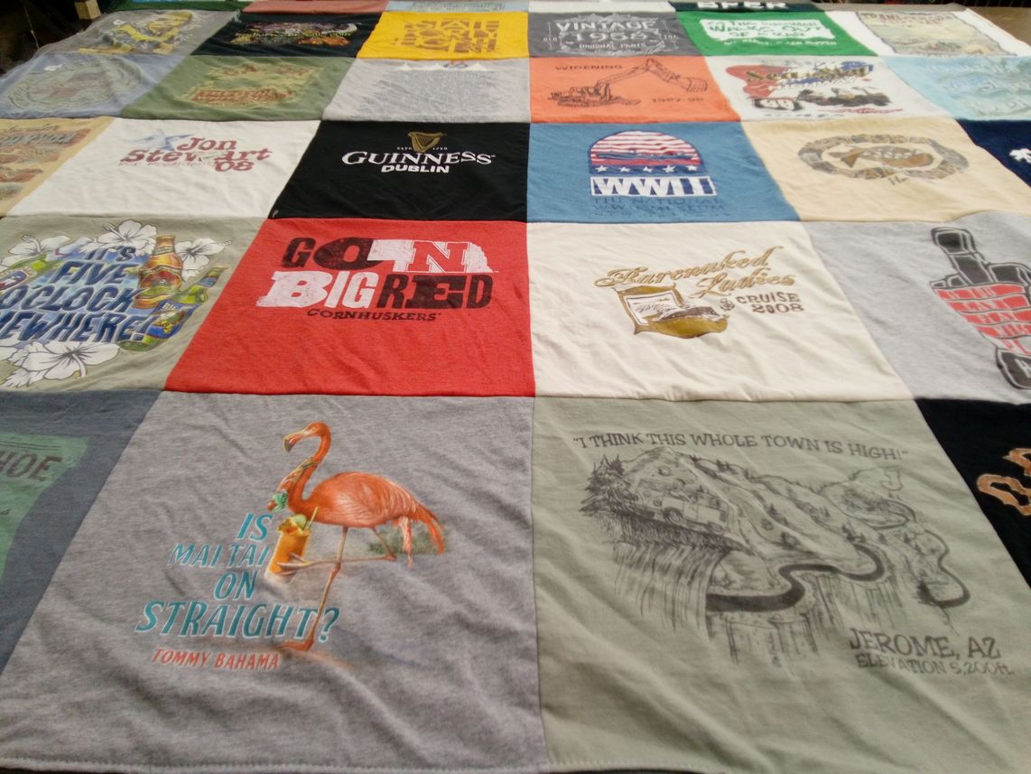 T-shirt quilt from nebraska, university of nebraska by Mary from AZ