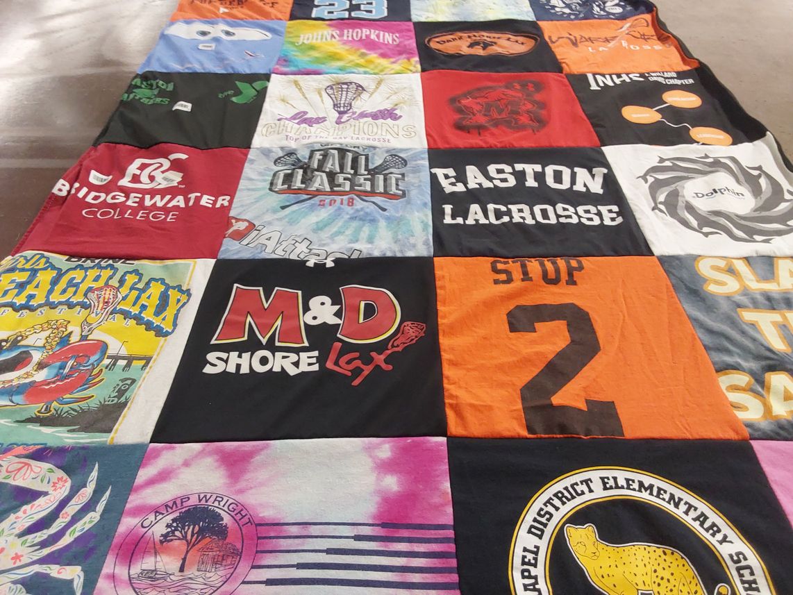 T-shirt quilt from bridgewater college, chapel district elementary school by Deanna from MD