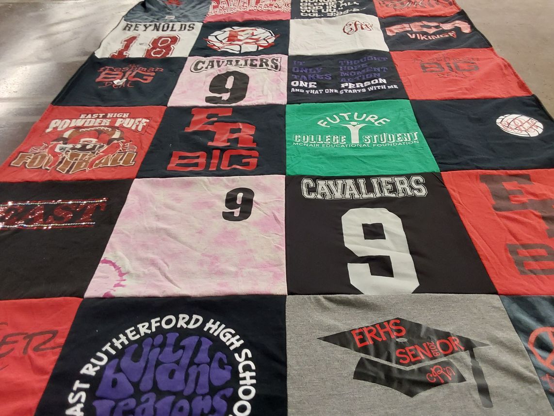 T-shirt quilt featuring cavaliers by Caitlynn from NC