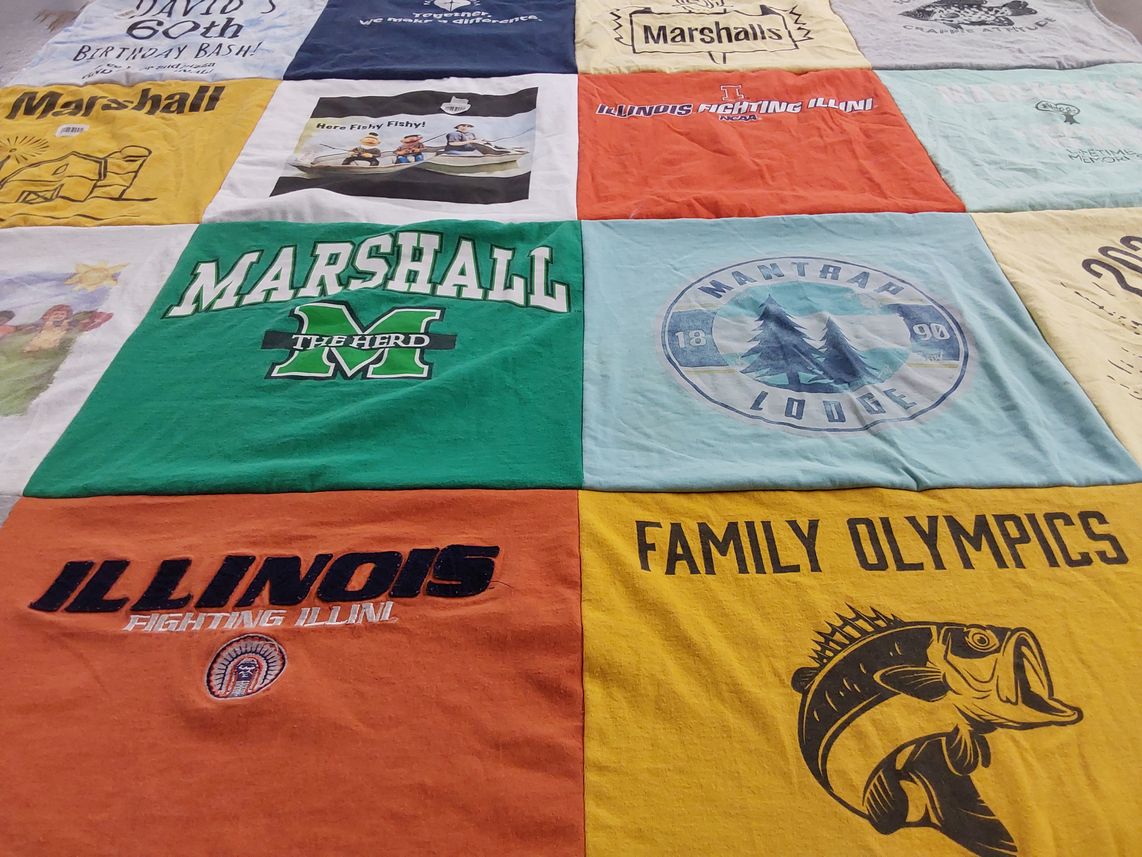 T-shirt quilt featuring marshall university, university of illinois by Patty from IL