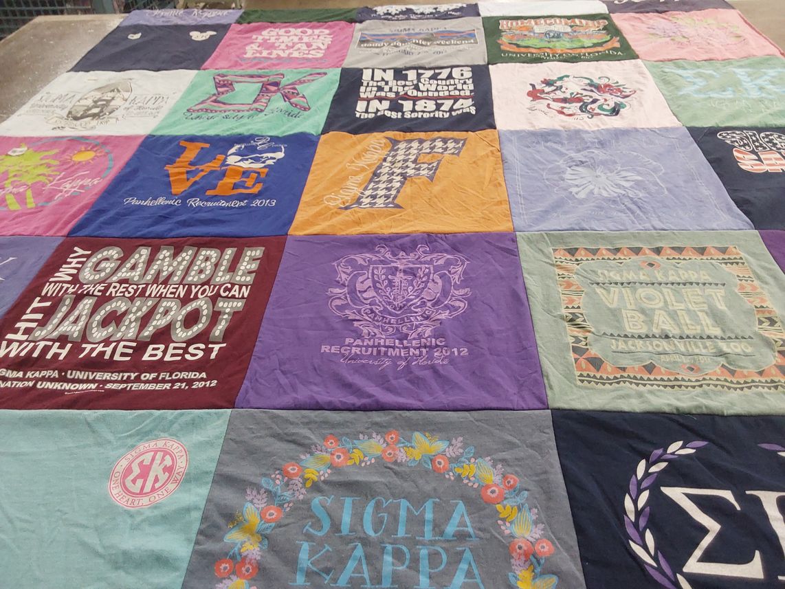 T-shirt quilt from university of florida by Jenny from FL
