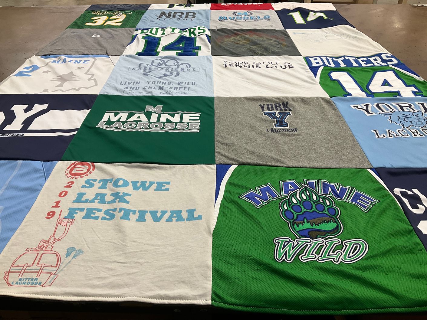 T-shirt quilt from york high school, maine high school by Lori from ME