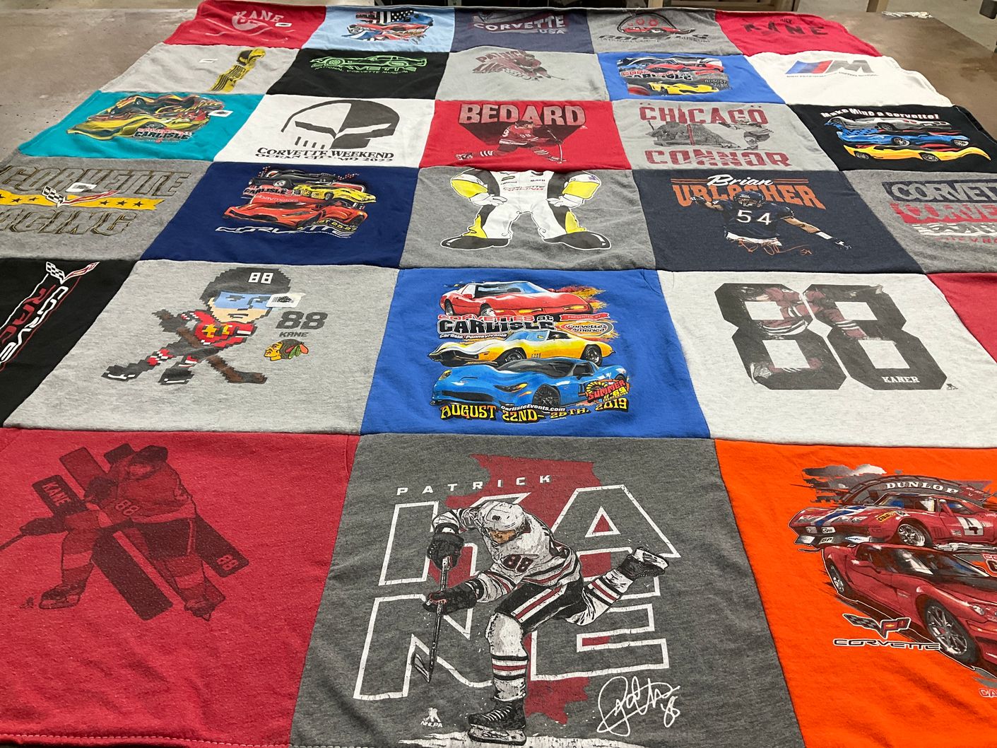 T-shirt quilt featuring chicago blackhawks by Jennifer from MD