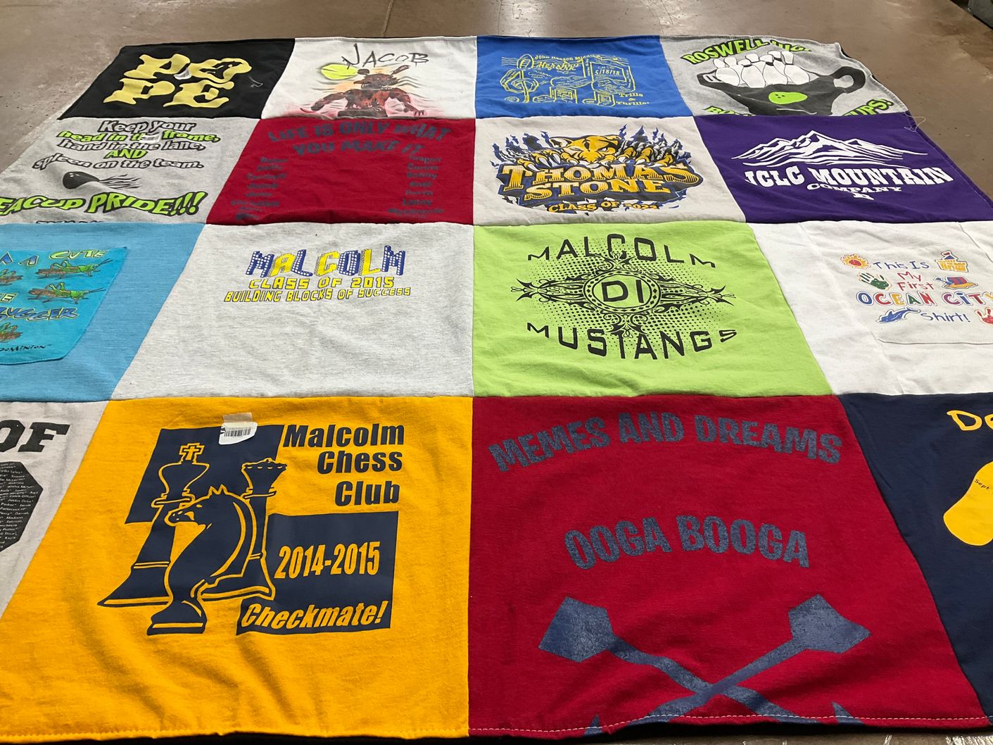 T-shirt quilt featuring malcolm mustangs by Rosalie from MD
