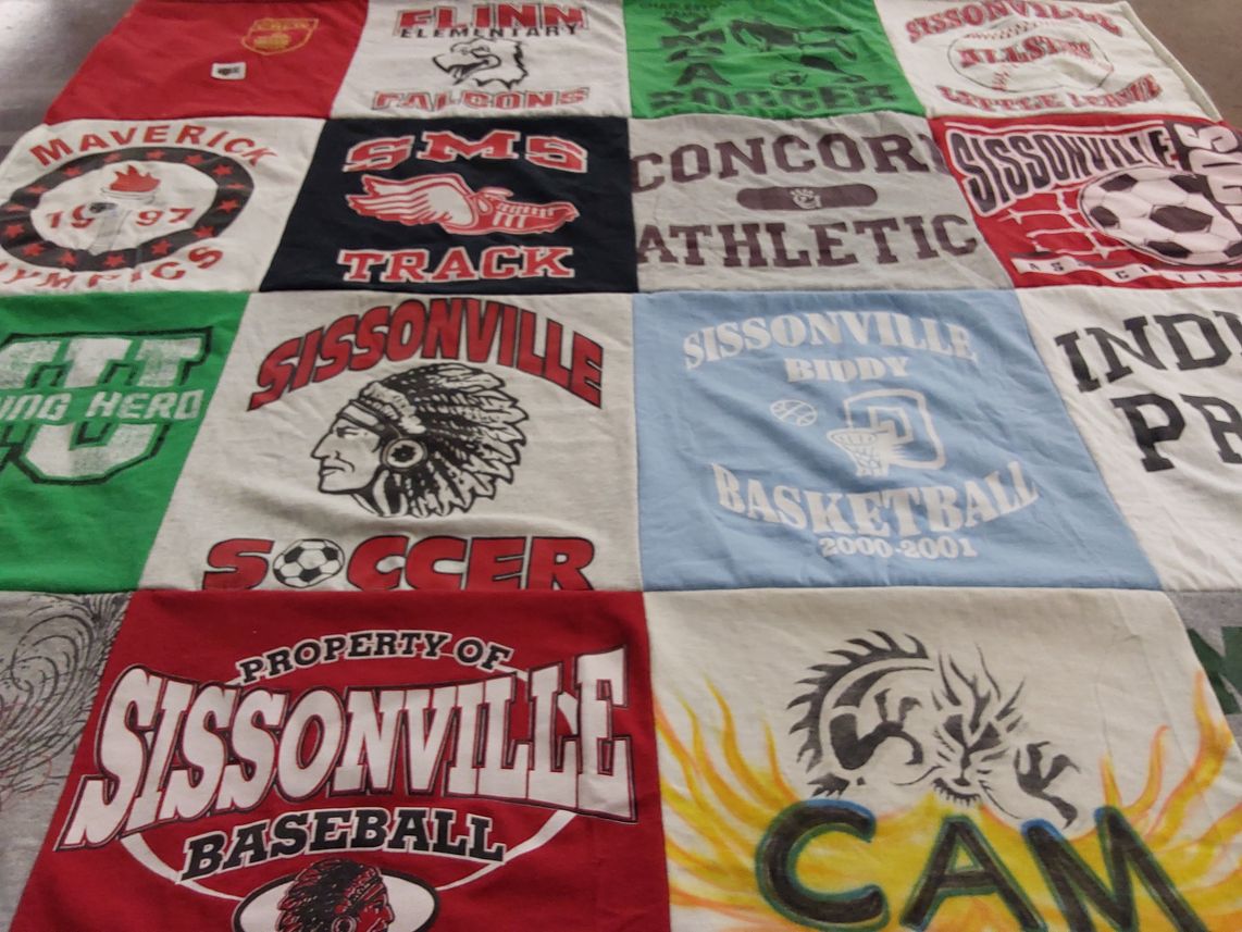 T-shirt quilt featuring sissonville basketball by Nicole from FL