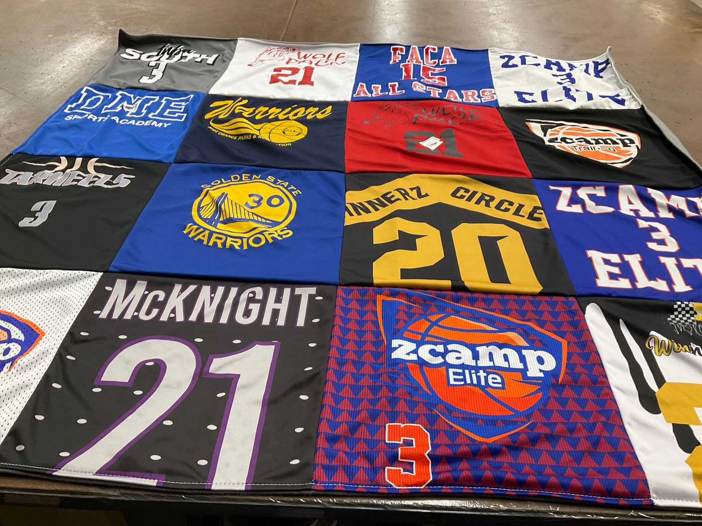 T-shirt quilt featuring golden state warriors by Stacey from FL