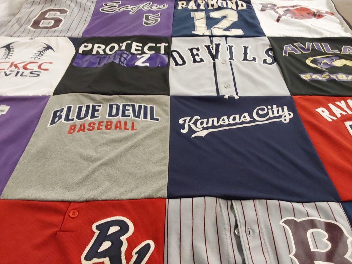 T-shirt quilt featuring blue devils baseball by Justice from FL