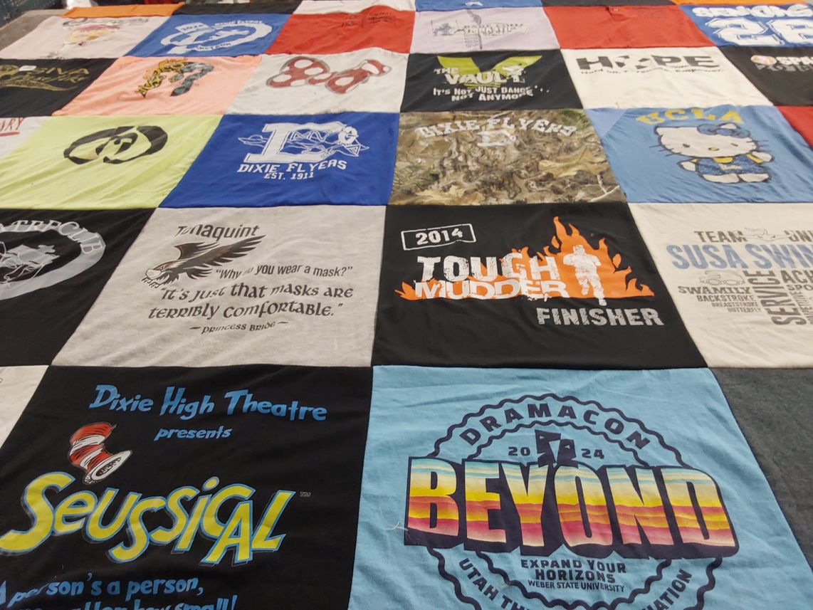 T-shirt quilt featuring dixie flyers by Katherine from UT